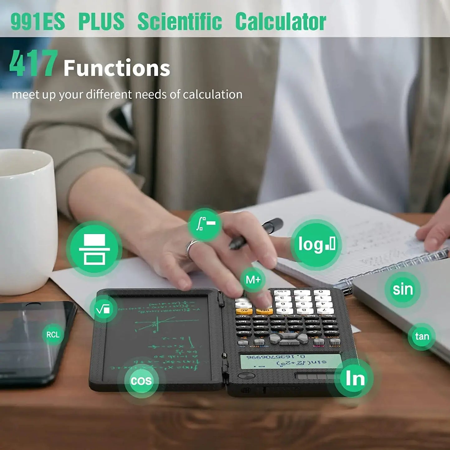 Scientific Calculator With Writing Tablet