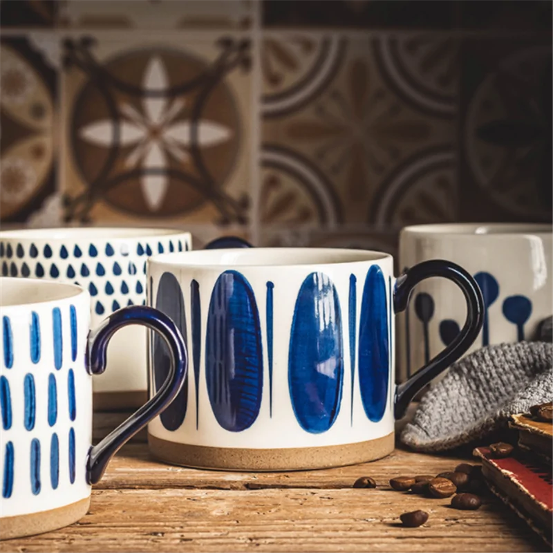 Japanese Style Hand Painted Ceramic Mugs