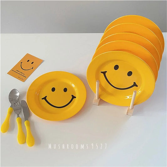 Yellow Smiley Face Dinner Plate