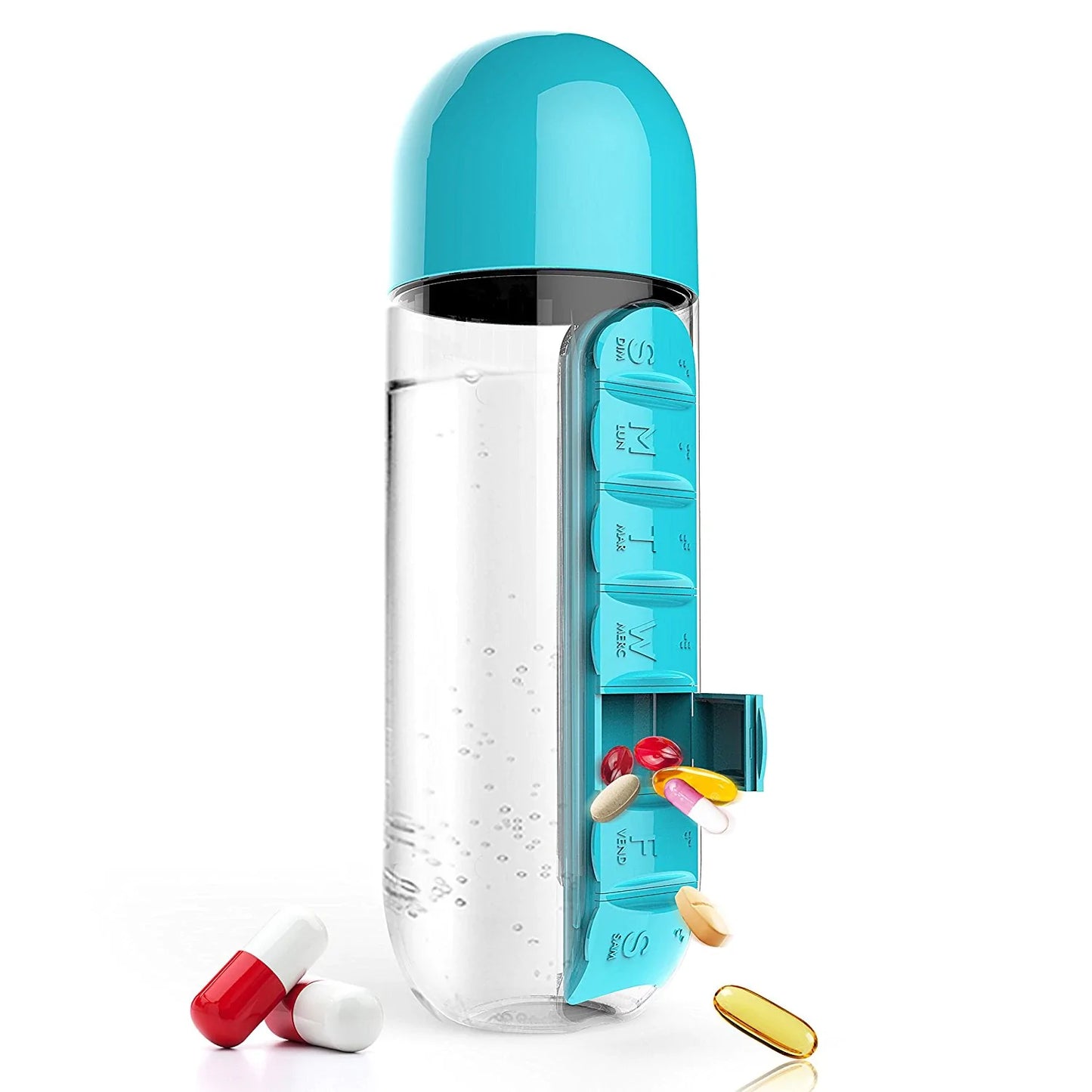 Water Bottle with Unique Pill Holder