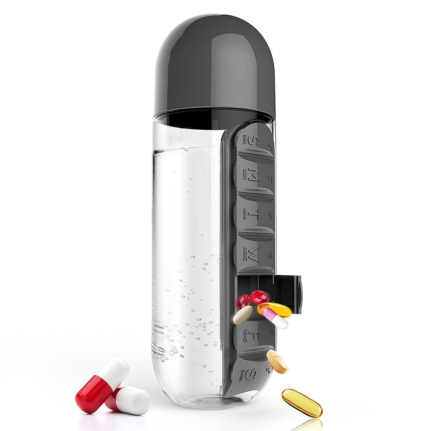 Water Bottle with Unique Pill Holder