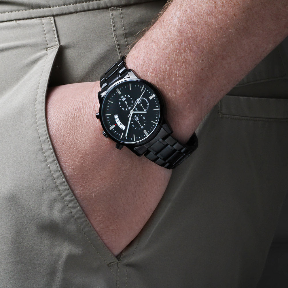 Hard on Your Watch? This Black Chronography Watch Will Fit the Bill!