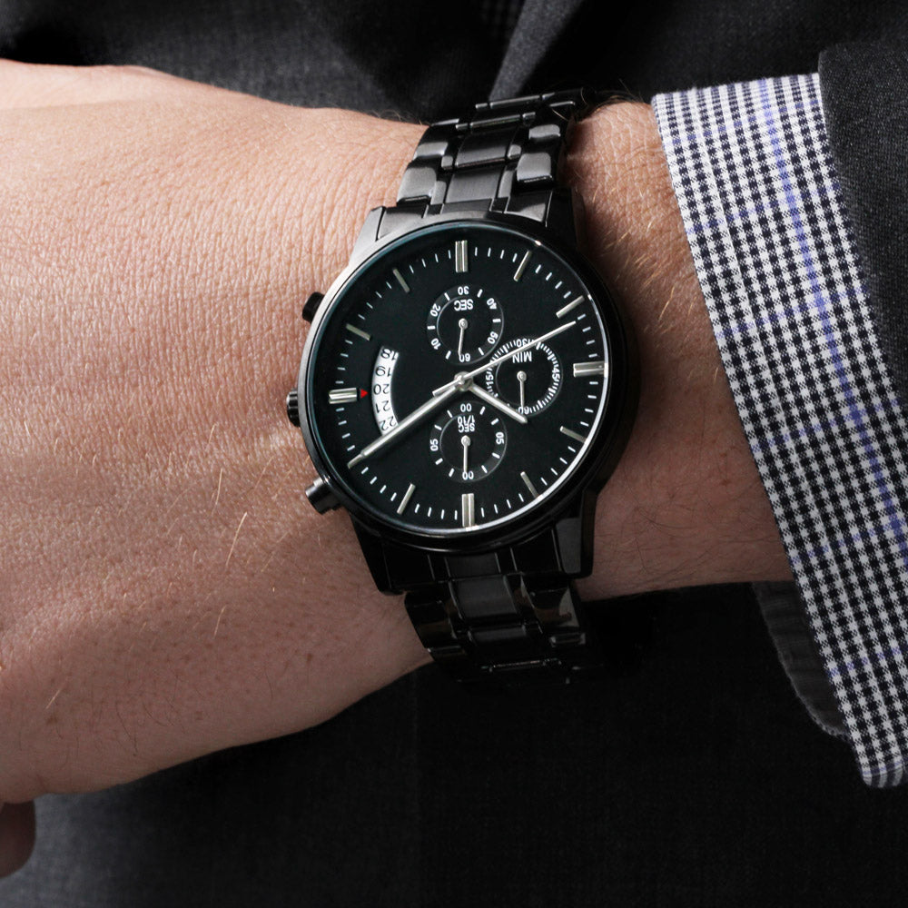 Hard on Your Watch? This Black Chronography Watch Will Fit the Bill!