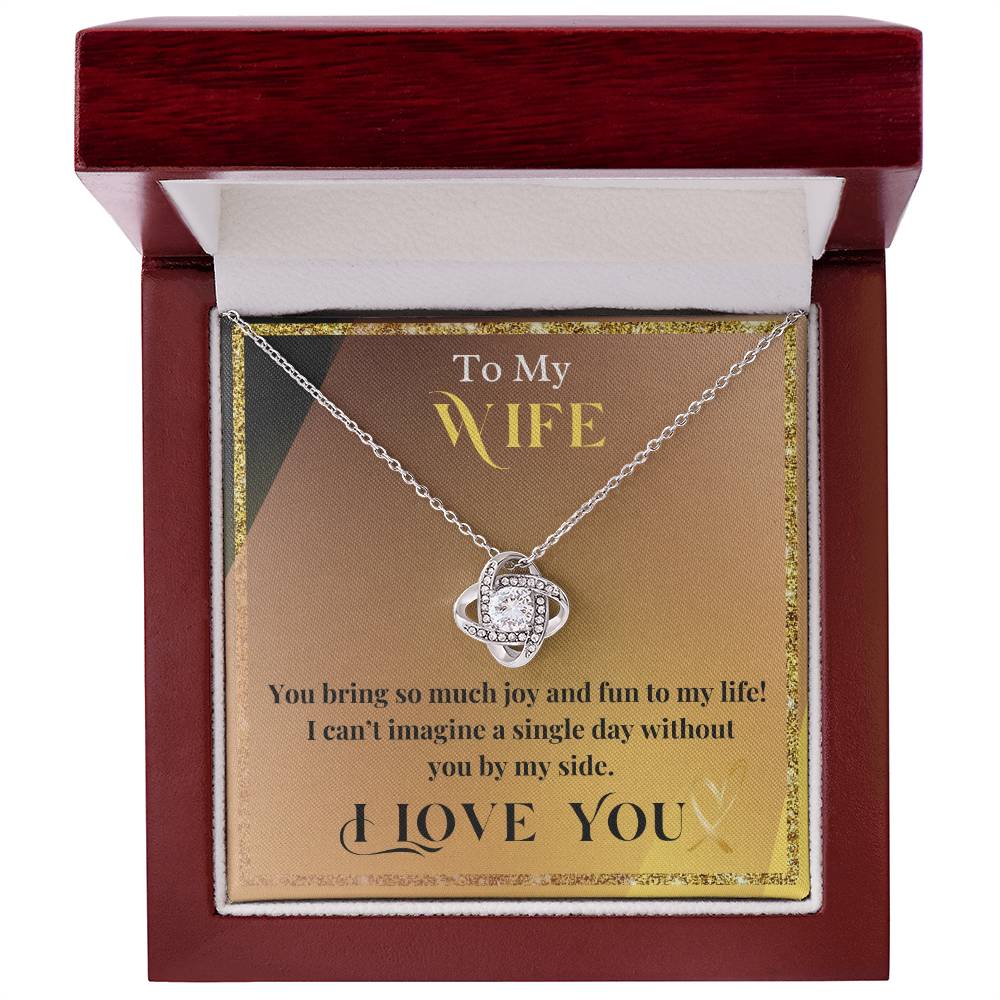 To My Wife - You Bring So Much Joy & Fun to My Life - Love Knot Necklace