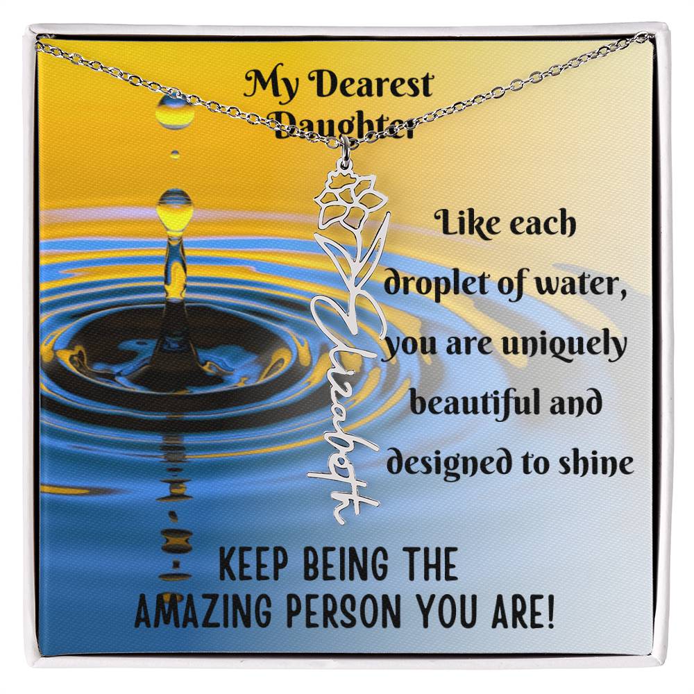 To My Daughter - Keep Being The Amazing Person You Are - Name Necklace