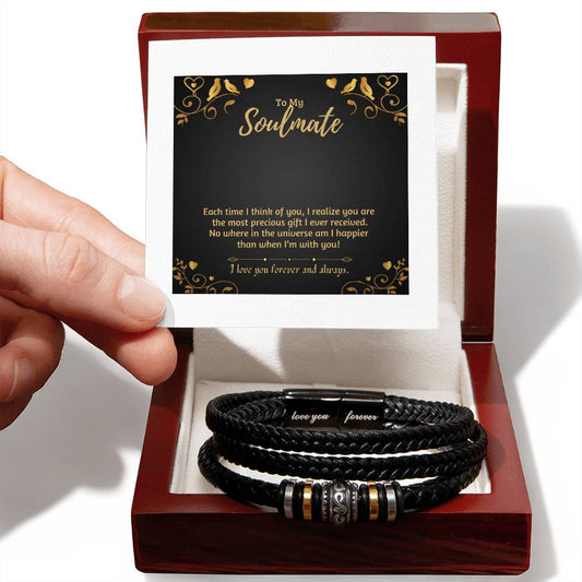 Men's Bracelet, Pre-Engraved "Love You Forever"