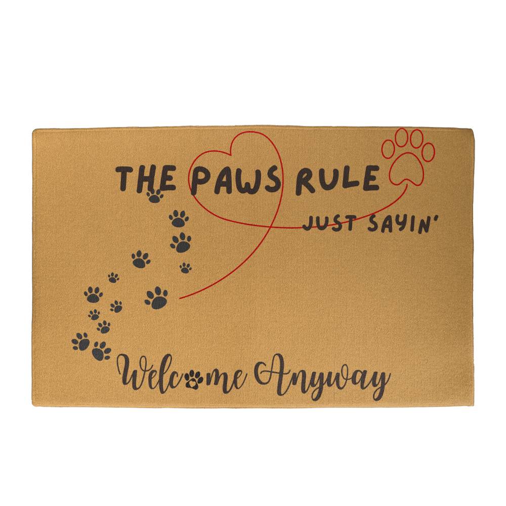 The Paws Rule Welcome Mat