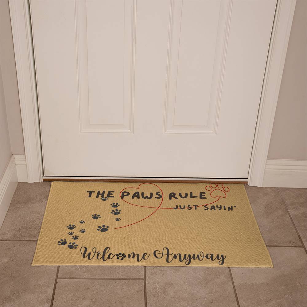 The Paws Rule Welcome Mat