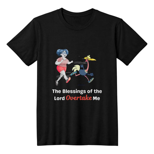 The Blessings of the Lord Overtake Me - Black T-Shirt