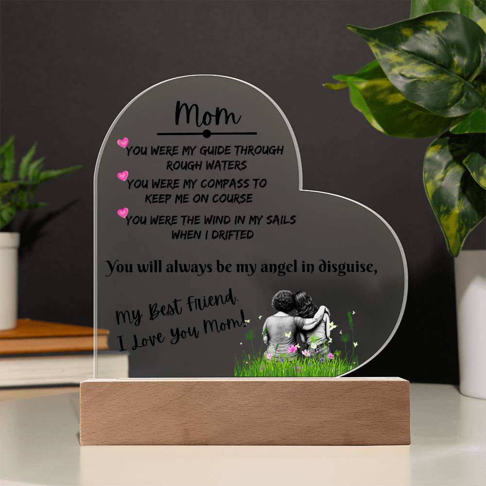 To Mom My Best Friend Acrylic LED Plaque