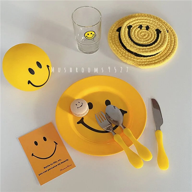 Yellow Smiley Face Dinner Plate