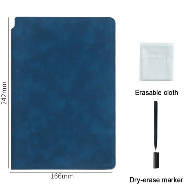 Reusable Whiteboard Notebook Leather Memo